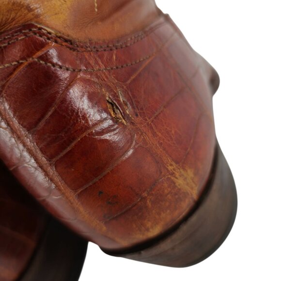 Vintage Justin Men 10.5D Exotic Alligator Belly Leather Cowboy Western Boots USA - Picture 7 of 16